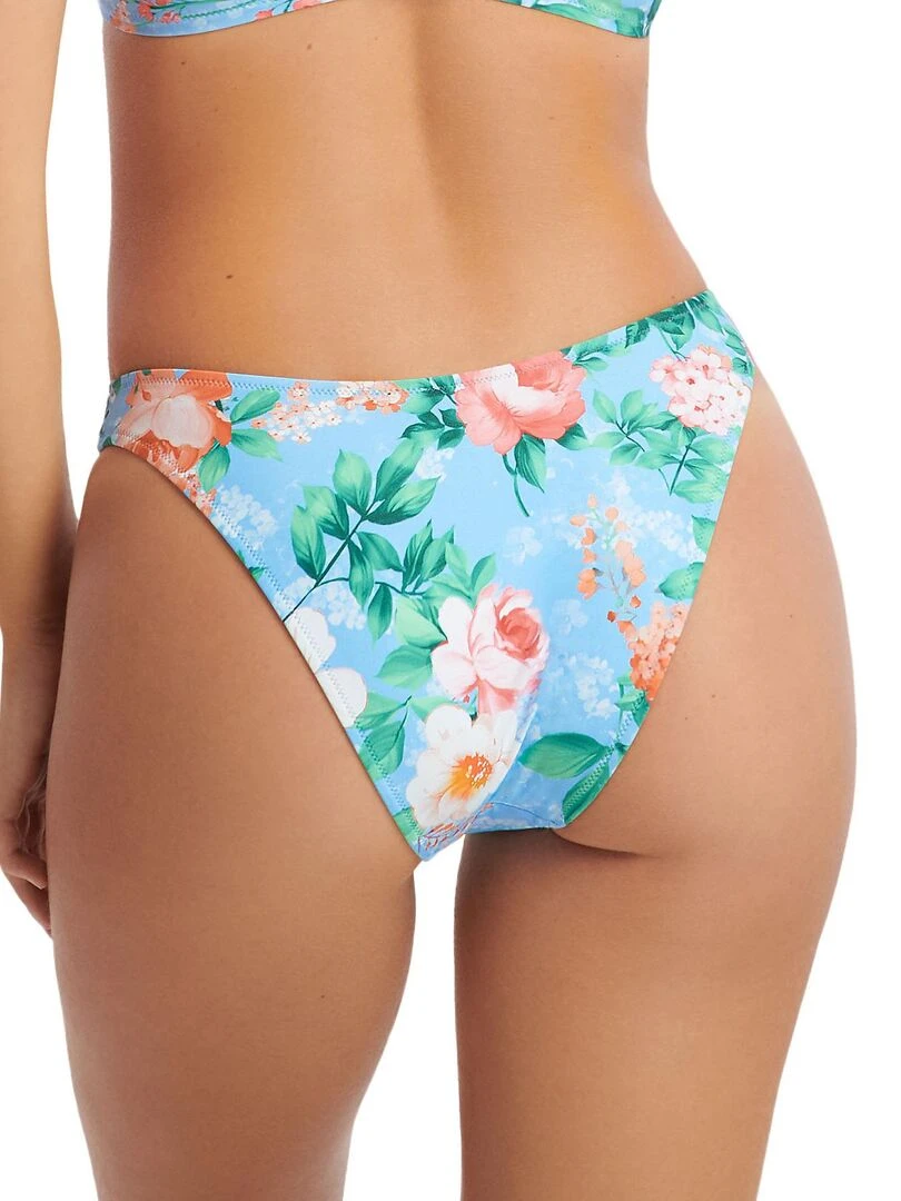 Bas maillot slip de bain échancré taille basse Manila Bleu