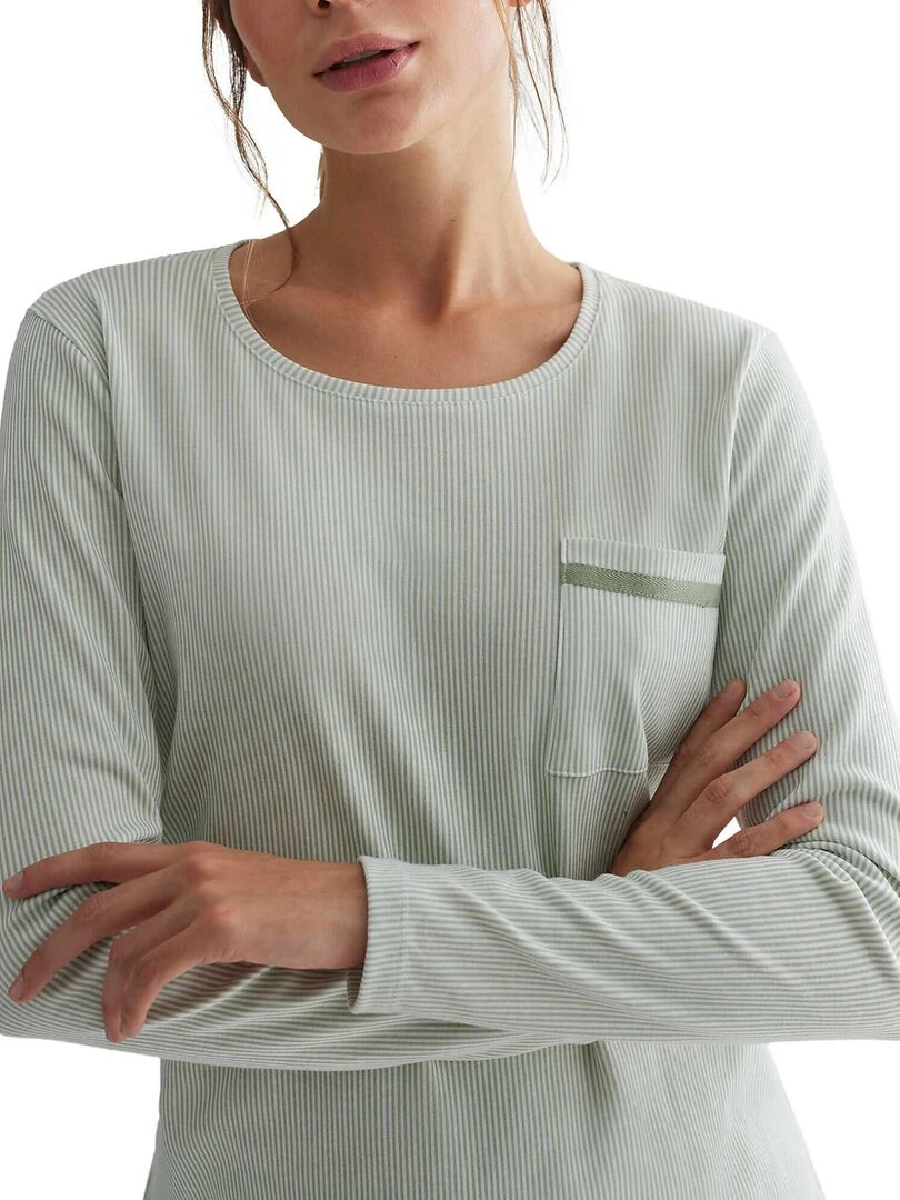 Pyjama pantalon haut manches longues Rayas   Vert