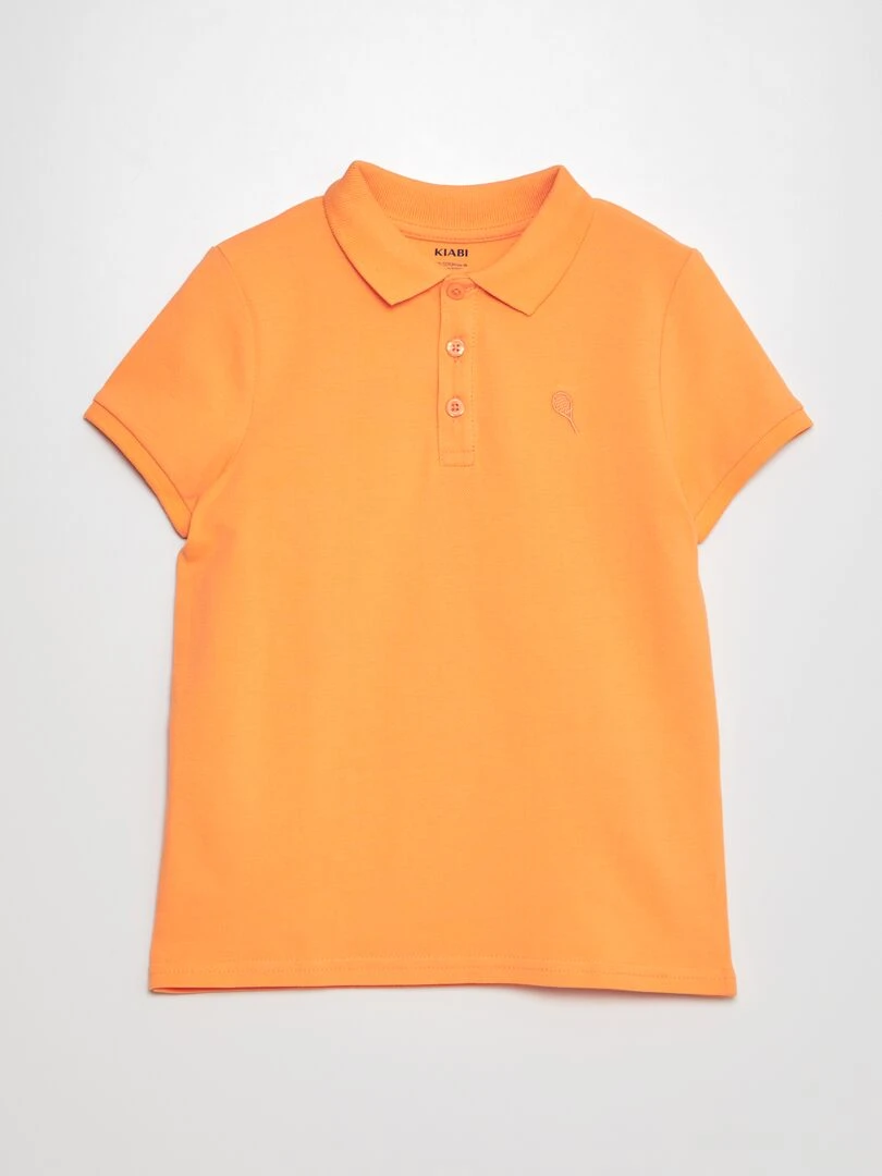 Polo en piqué de coton ORANGE