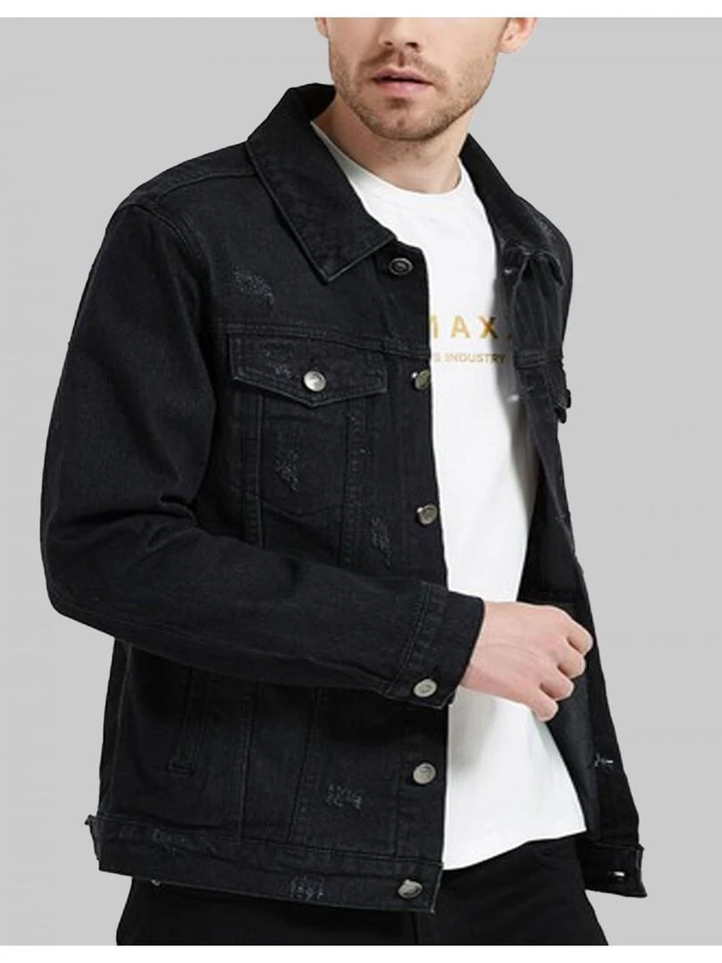 Blouson jeans Kebello Noir Noir