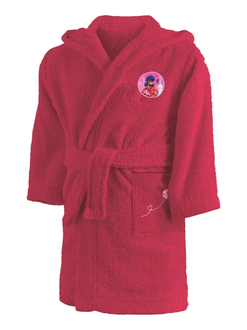 Peignoir enfant à capuche 100% coton MIRACULOUS LADYBUG SPARKLE Rouge