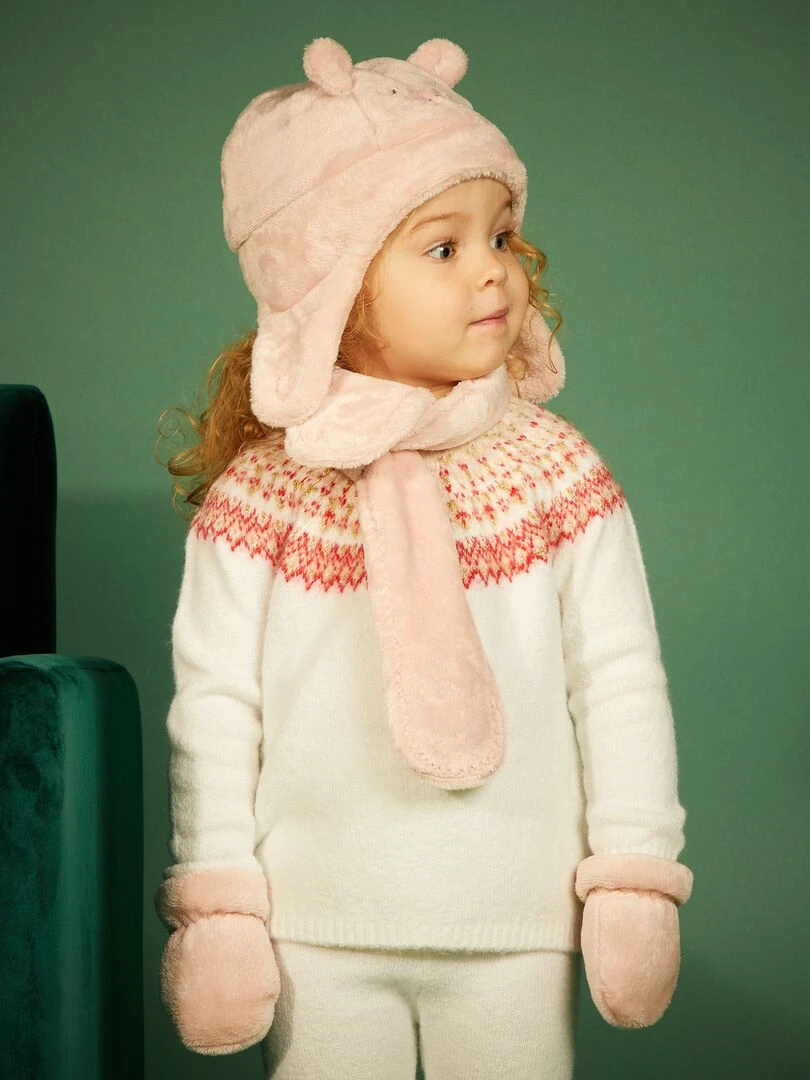 Pull en maille avec imprimé 'jacquard' Blanc