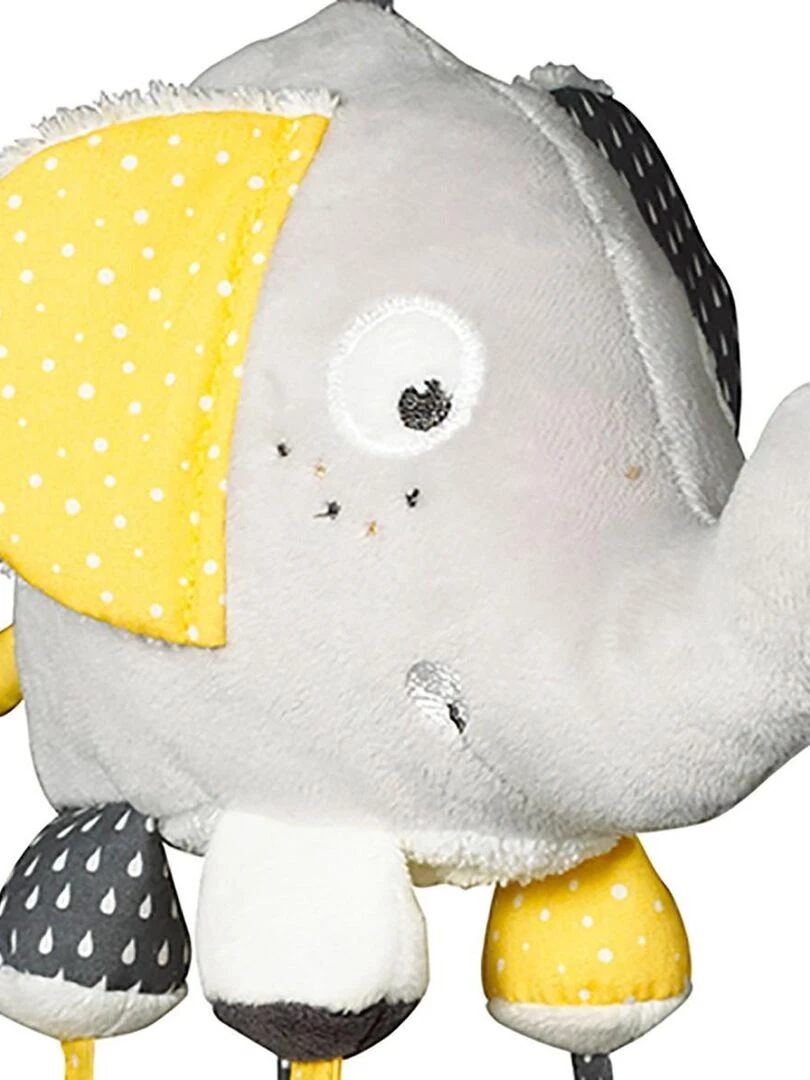 Jouet d'activités enfant Eléphant en velours gris   SAUTHON   Gris