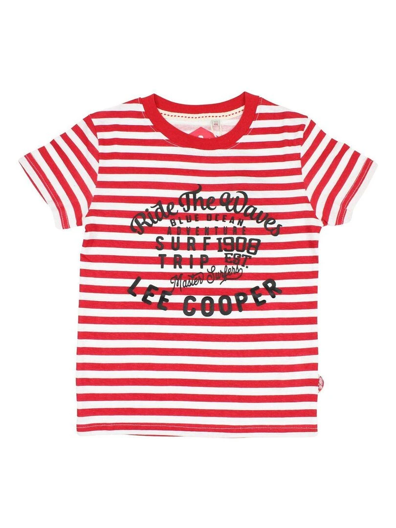 Lee Cooper T shirt garçon imprimé Lee Cooper en coton Rouge