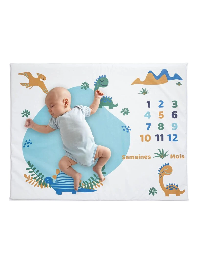 Tapis de jeu avec étapes bébé Funny Dino   Bleu Vert