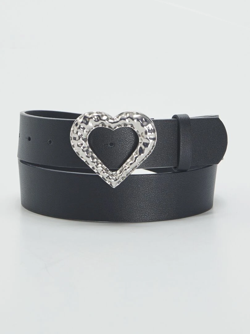 Ceinture avec boucle en forme de 'cœur' Noir