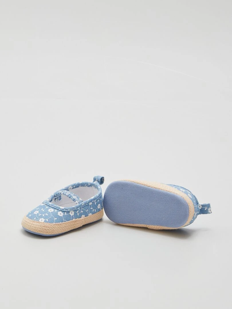 Sandales imprimées style espadrilles   Bleu