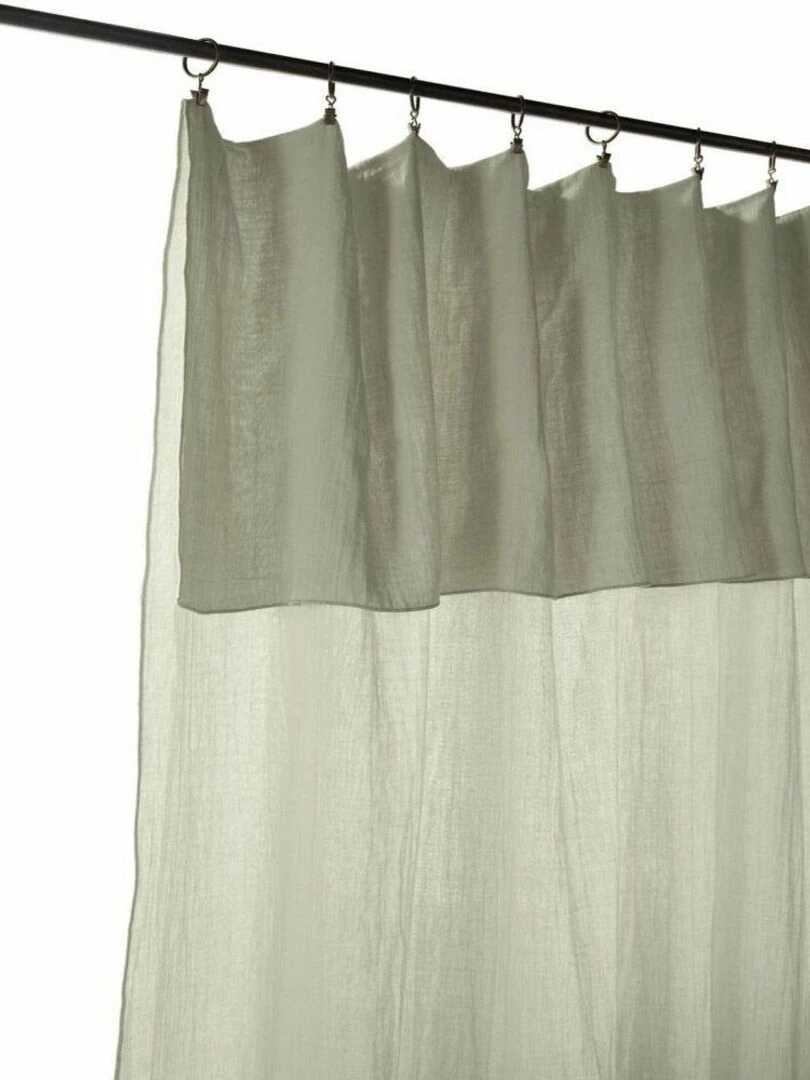 Rideau Ajustable 140x300 cm Gaze de Coton Vert