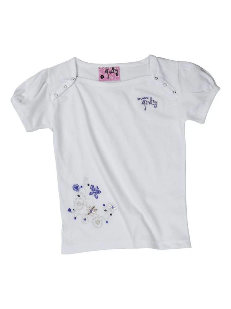 T shirt manches courtes fille FURY MISS GIRLY Blanc