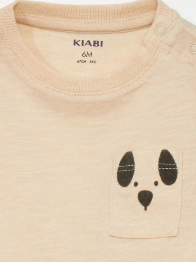 T shirt animé Beige