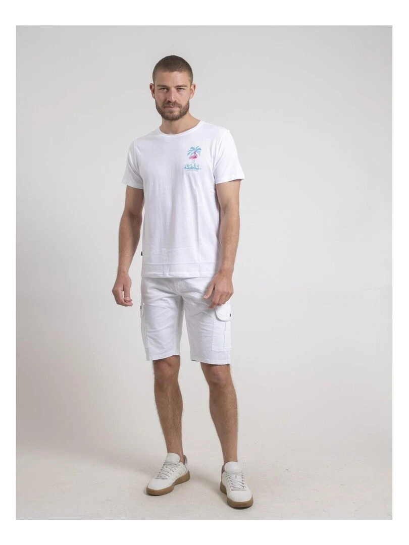 T shirt col rond pur coton NARUBA   Blanc