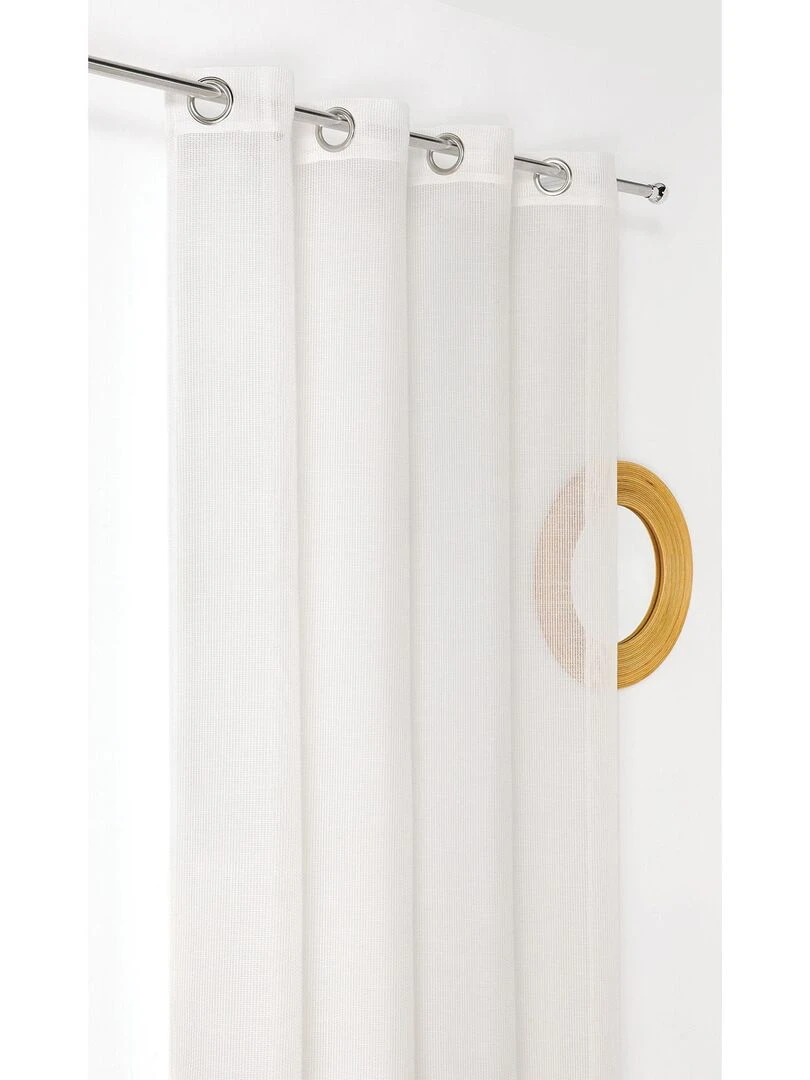 Voilage tissé maille uni Blanc