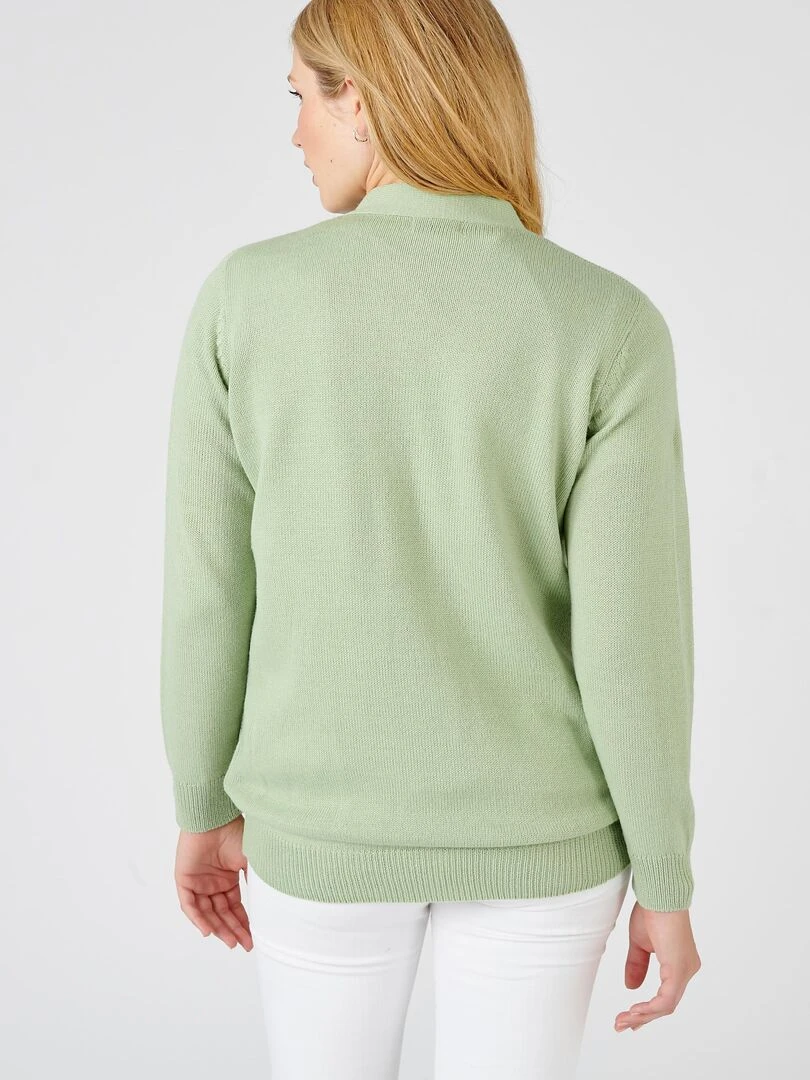 Gilet classique maille jersey    Damart   Vert