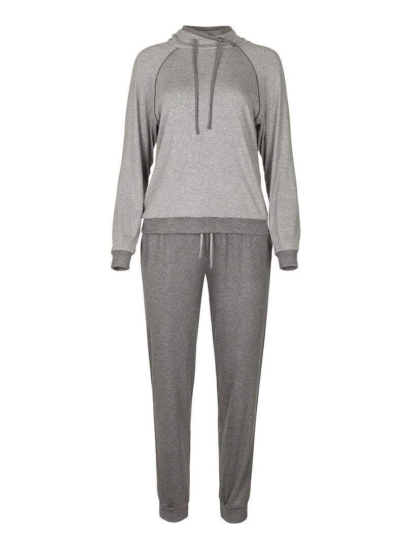 Pyjama pantalon top manches longues Kelly   Gris