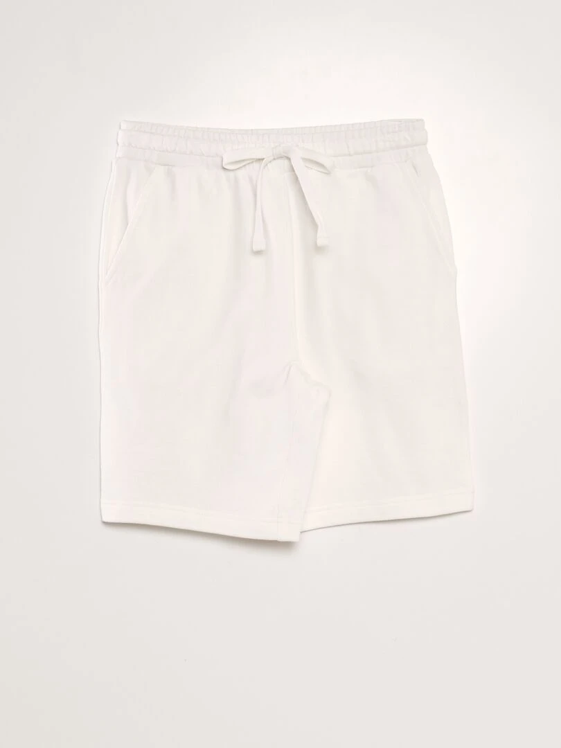 Bermuda en molleton fin blanc