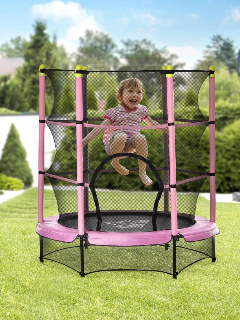 Trampoline enfant tout équipé   Rose