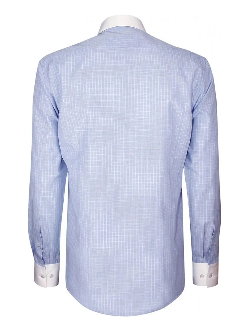 Chemise mode col et poignets blancs JOSH   Bleu