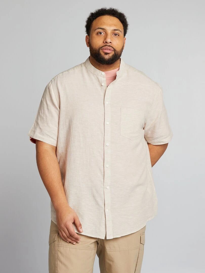 Chemise col mao   Beige