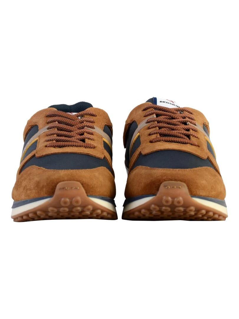 Basket Basse Cuir Redskins Island   Marron