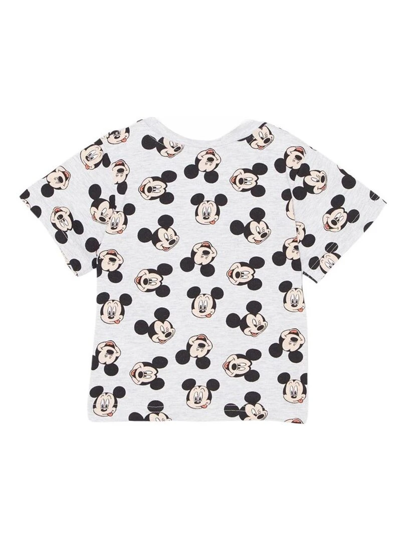 Disney T shirt garçon imprimé Mickey en coton Gris