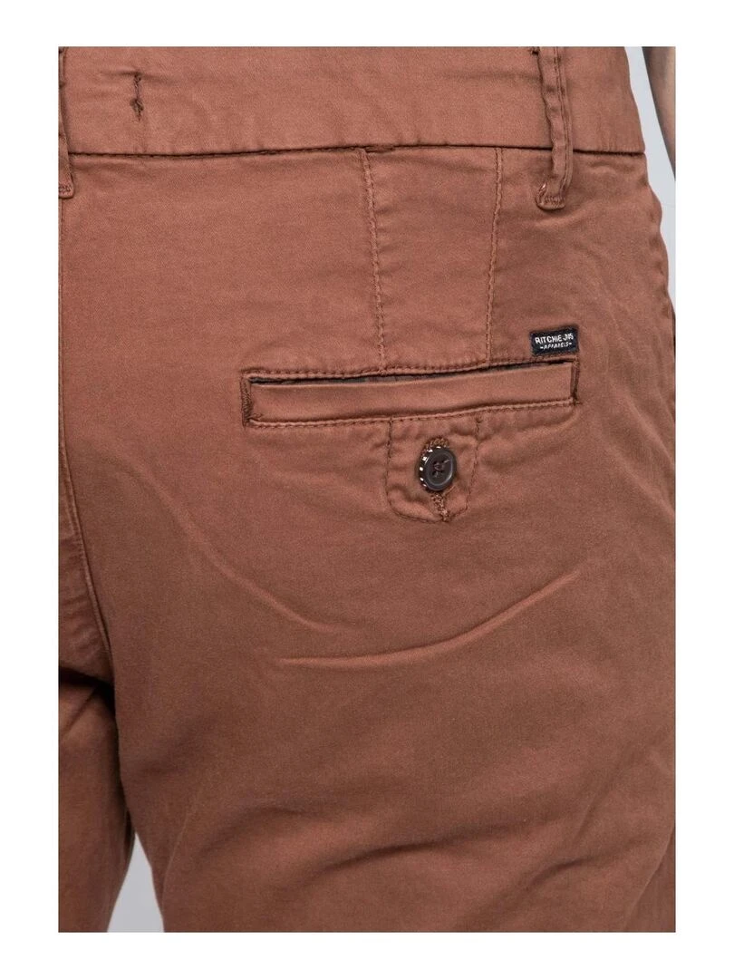 Pantalon chino coupe ajustée VAIRE   Marron