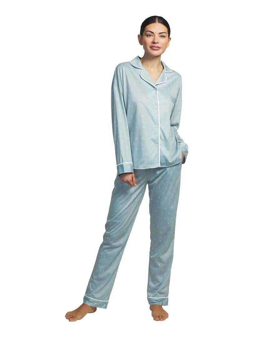 Pyjama pantalon chemise manches longues Algodon Vert