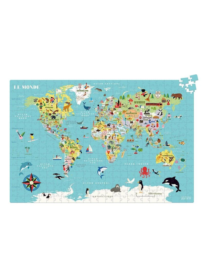 Carte du monde puzzle 500 pcs ingela p.a N/A