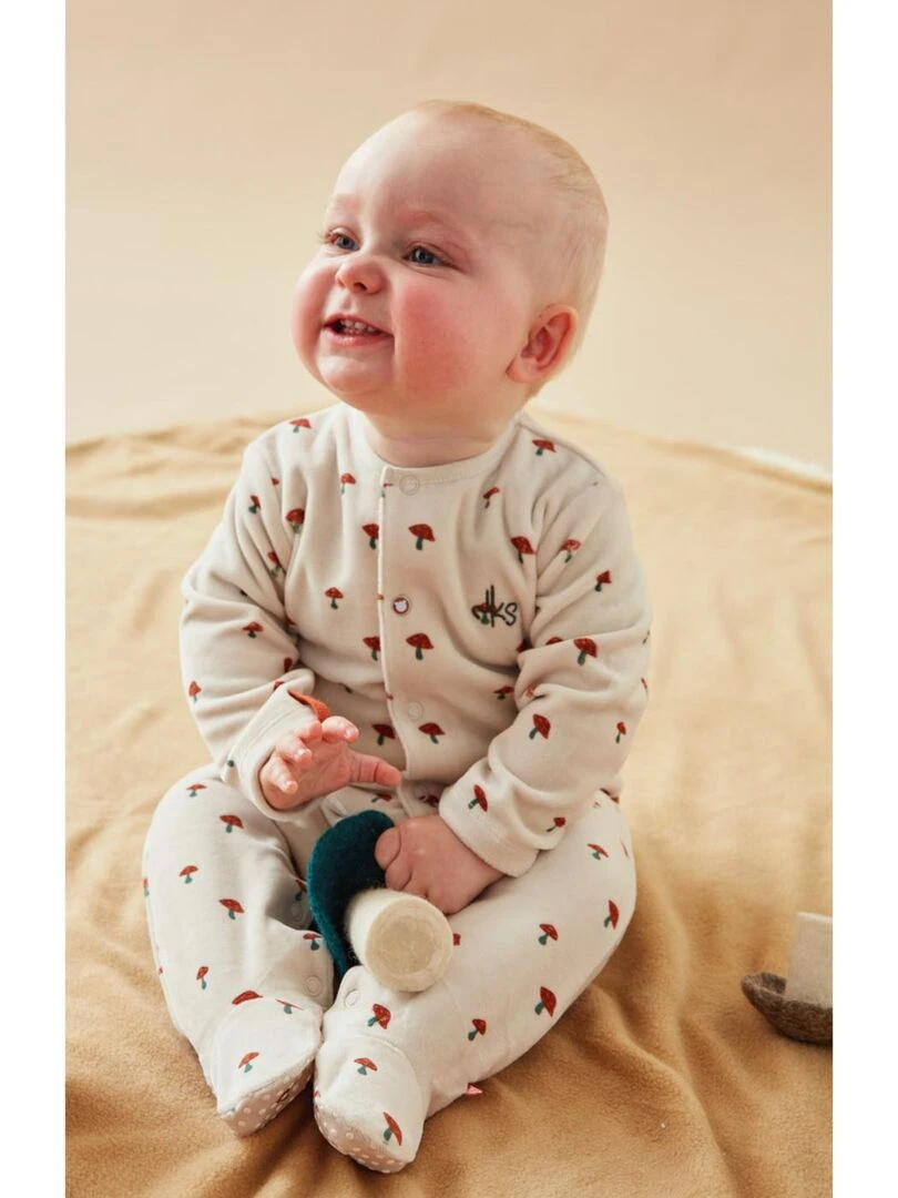 Set de 2 pyjamas 1 pièce  clair/vert forêt   Noukie's   Beige