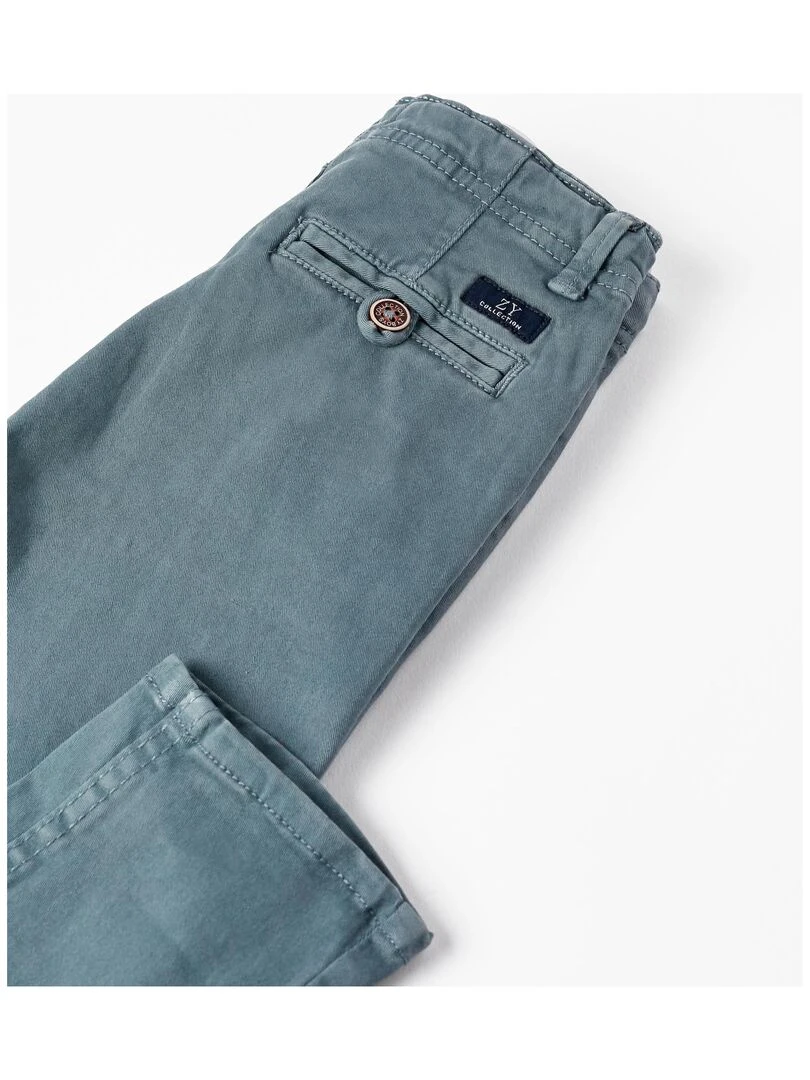 Pantalon En Sergé De Coton Pour Garçon 'Slim Fit'  BROTHERS&SISTERS   Bleu