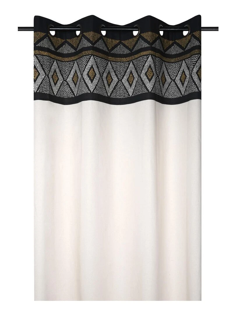 Rideau d'ameublement esprit ethnique gris anthracite