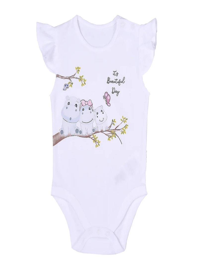 Body bébé sans manches Hippo Blanc