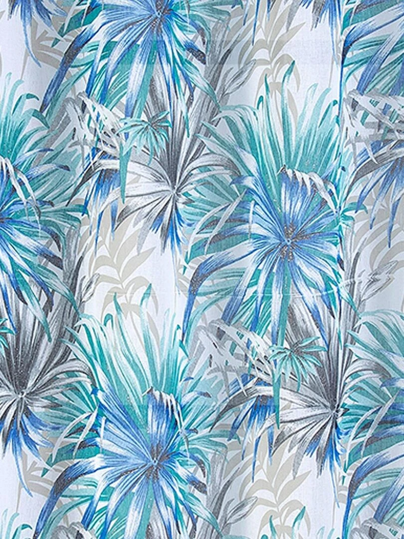 Paire de vitrages droits au style tropical   Blanc