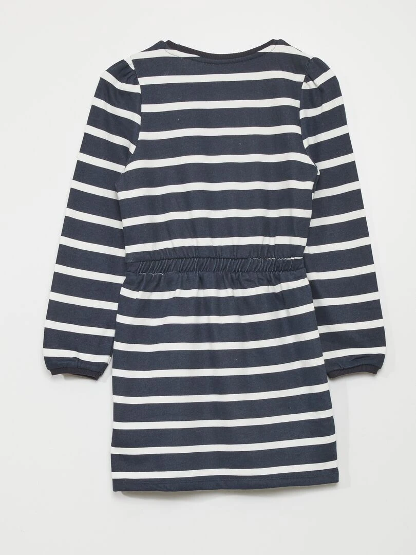 Robe sweat cintrée imprimée Bleu/cerise