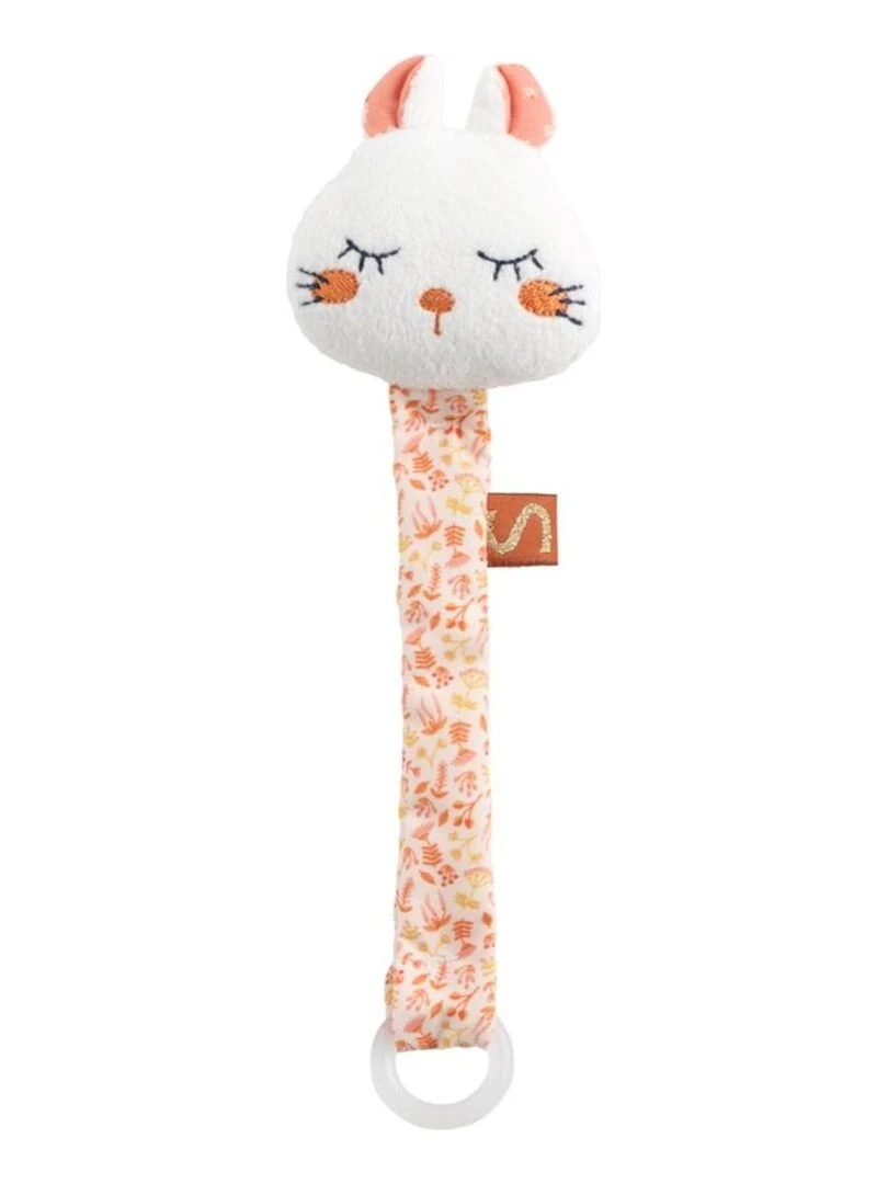 Attache tétine en velours blanc lapin SAUTHON Blanc