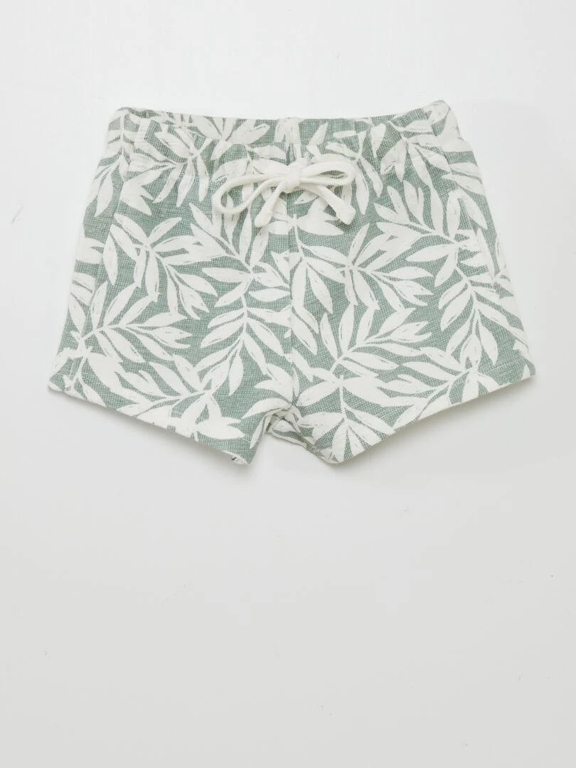 Short en maille imprimé fantaisie Vert