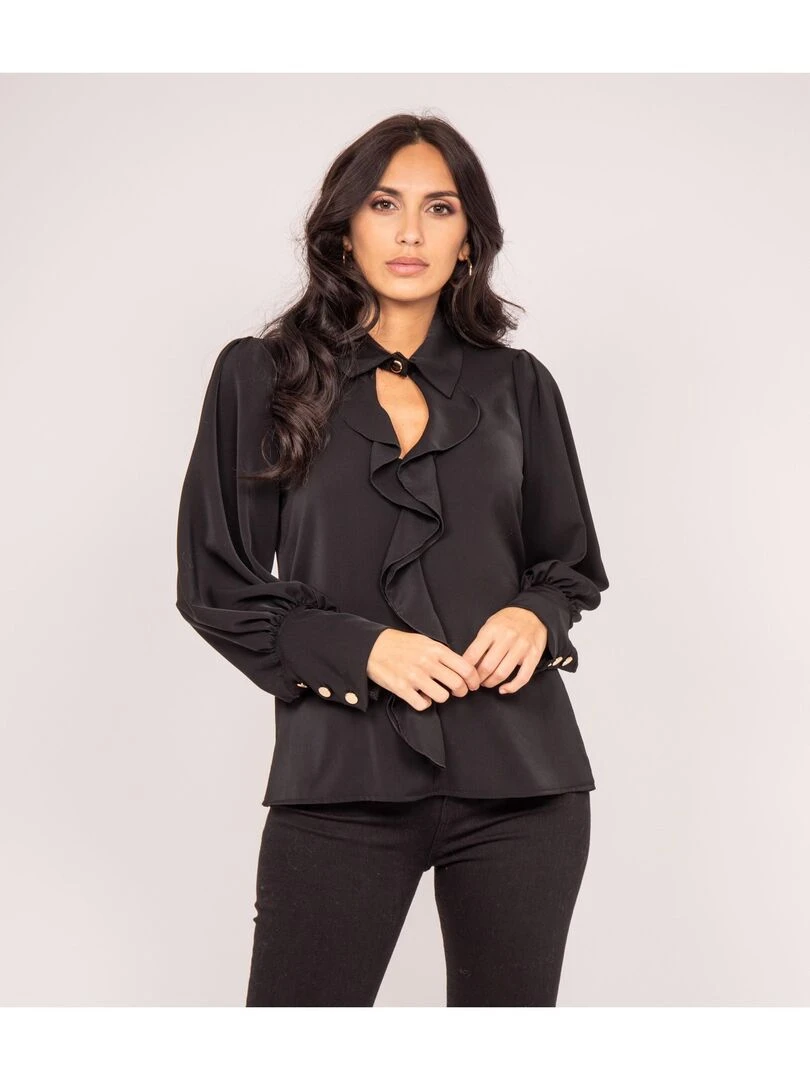Blouse avec volants OKIER Noir