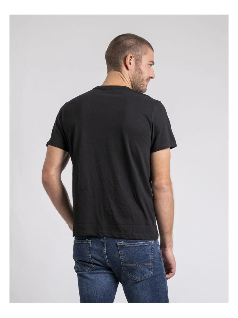 T shirt col rond pur coton JOMODEK Noir