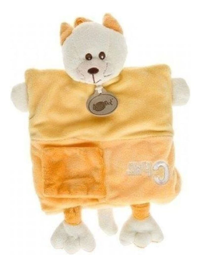 doudou Babynat Chat Jaune C comme BN899 Alphabet Marionnette Jaune