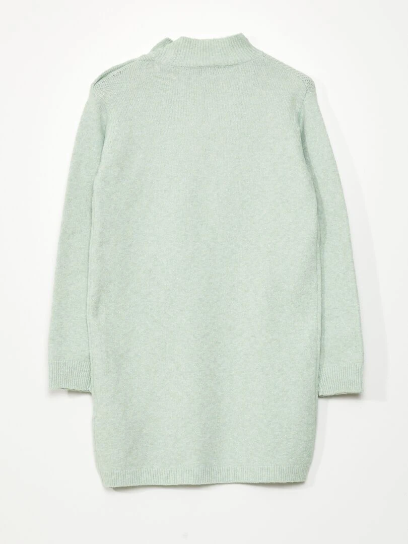 Robe pull en maille col montant Vert