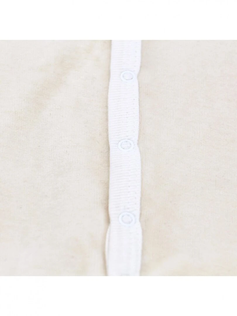 Pyjama velours   100% coton biologique   1 à 6 mois   Blanc cassé
