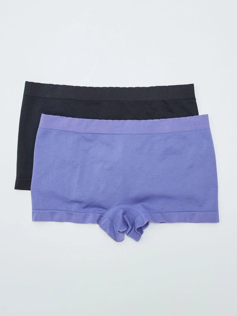 Lot de 2 shorties 'Billet Doux' Violet/noir