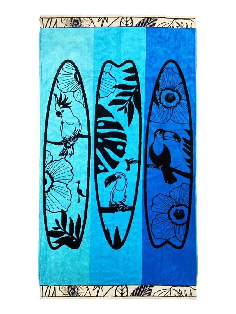 Serviette de plage Jacquard Corfou 100x175 470 g/m² Bleu