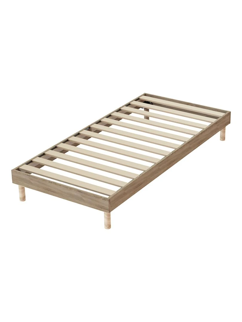 Ensemble Matelas accueil Latex INITIAL Sommier en Kit Couleur Chêne clair    Marron clair