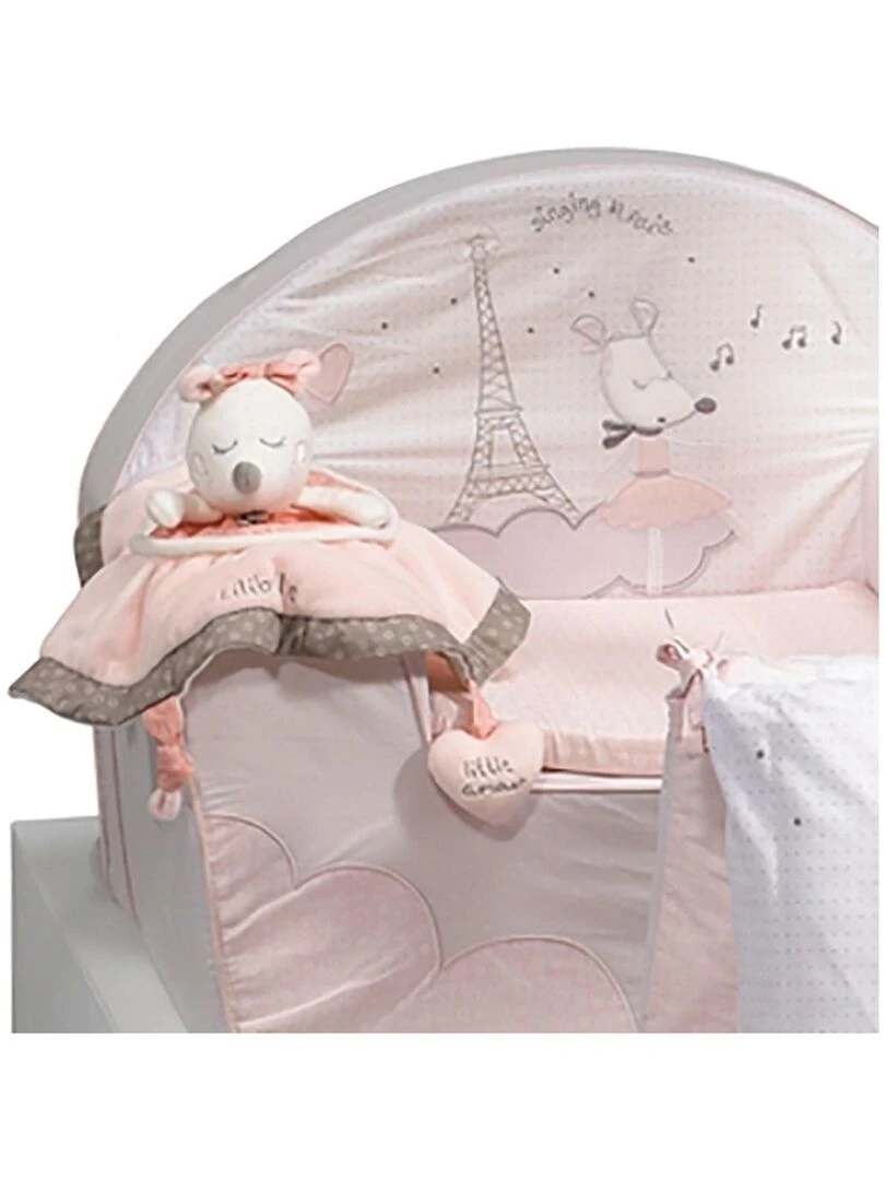 Doudou Mouchoir Souris danseuse étoile en velours Rose   SAUTHON   Rose