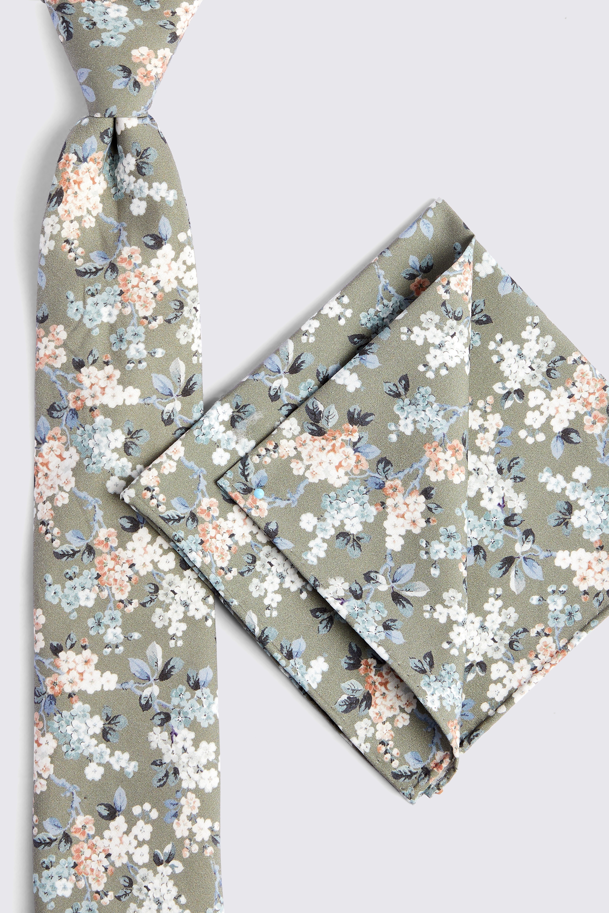 Sage Ditsy Floral Pocket Square Made With Liberty Fabric    Buy Online at Moss