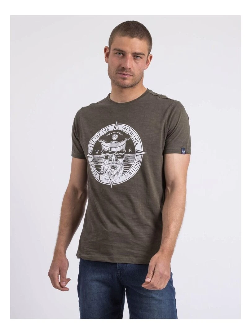 T shirt col rond NOLOLAND Kaki