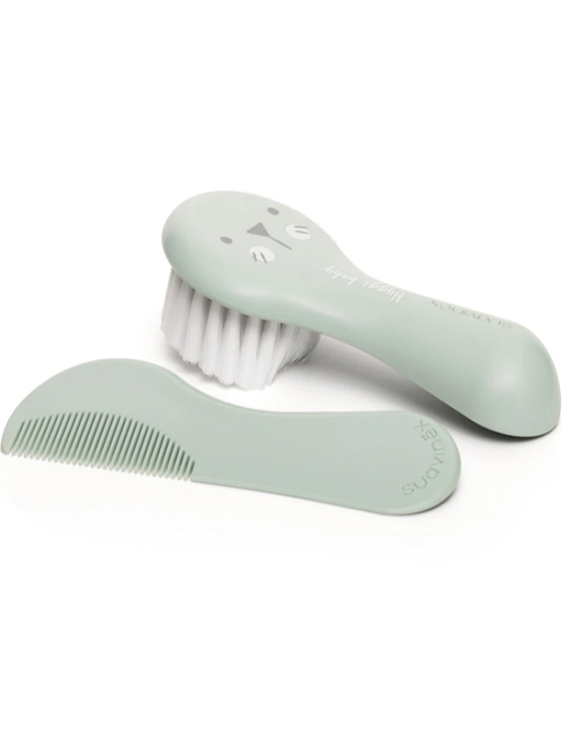 Peigne et brosse Hygge Baby lapin vert Vert d'eau
