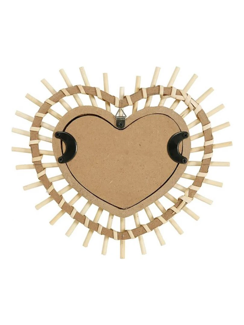 Miroir bambou cœur Beige