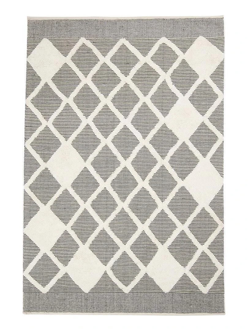 Tapis salon tufté main en coton COTCOLI Care&Fair Gris