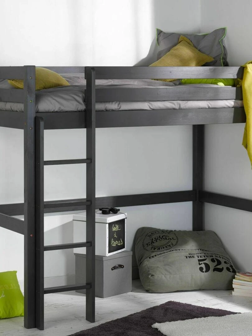 Pack lit mezzanine avec matelas Aaron AKITEN RETAIL Blanc Blanc